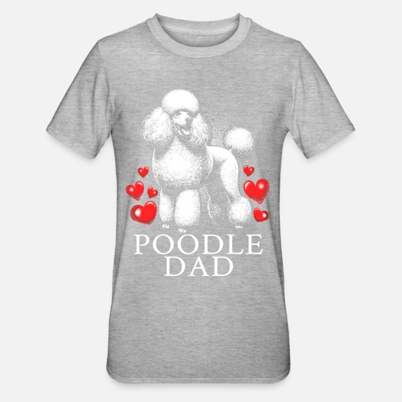 Papa caniche - T-shirt polycoton Unisexe - gris chiné