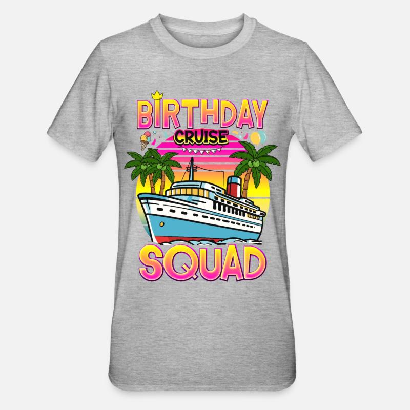 Escouade de croisière d’anniversaire - T-shirt polycoton Unisexe - gris chiné