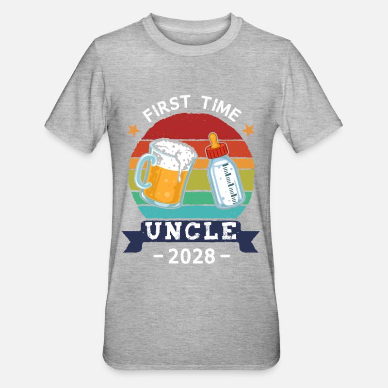 First Time Uncle 2028 - Unisex Polycotton T-Shirt - heather grey