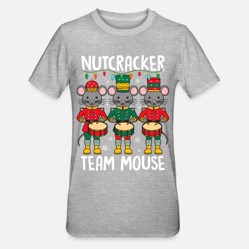Nutcracker Team Mouse - Unisex Polycotton T-Shirt - heather grey