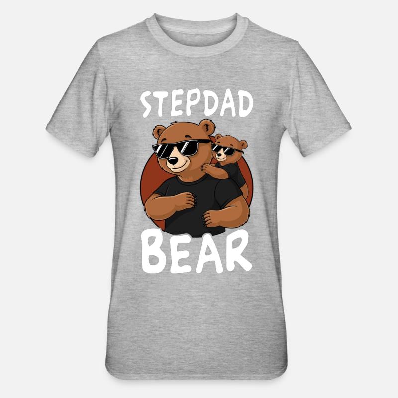 Stepdad Bear - Unisex Polycotton T-Shirt - heather grey