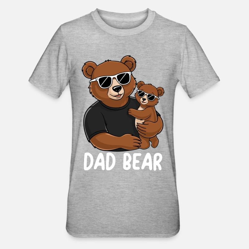 Papa ours - T-shirt polycoton Unisexe - gris chiné