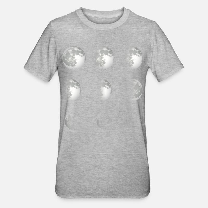 Phases de lune espace - T-shirt polycoton Unisexe - gris chiné