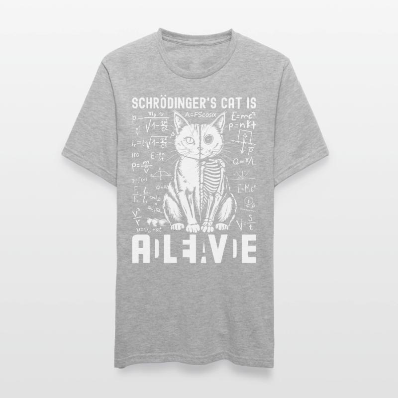 Le chat de Schrödinger mort et vif T-shirt polycoton Unisexe