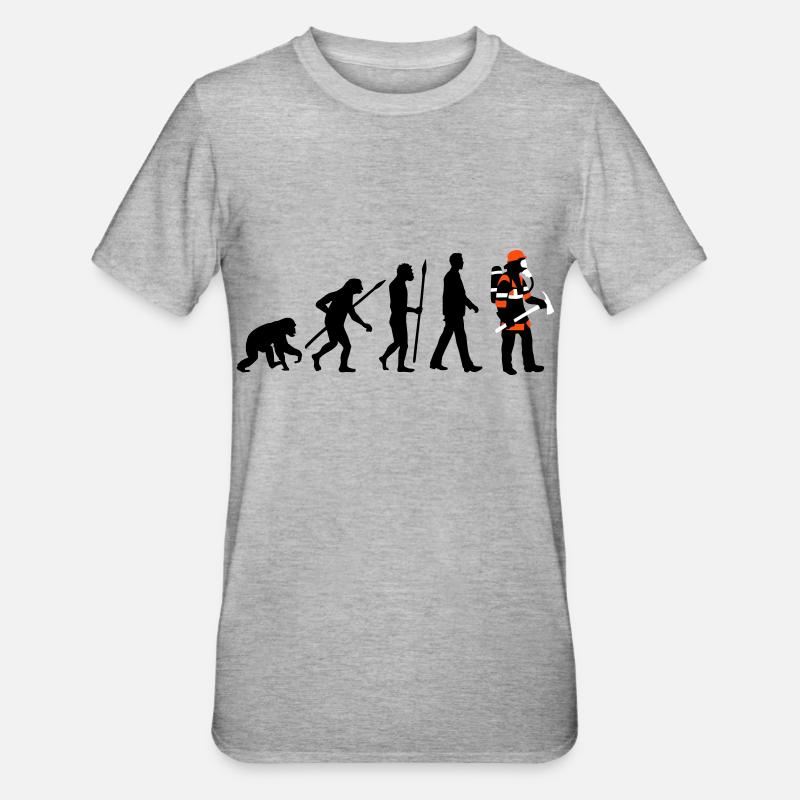 evolution_feuerwehrmann_012015_c_3c - Unisex Polycotton T-Shirt - Grau meliert