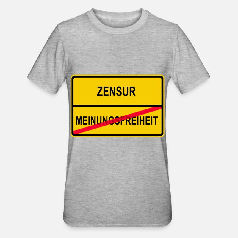 Censure - Liberté d’expression - T-shirt polycoton Unisexe - gris chiné