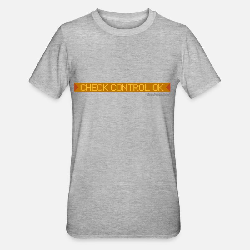 check control ok - Unisex Polycotton T-Shirt - Grau meliert