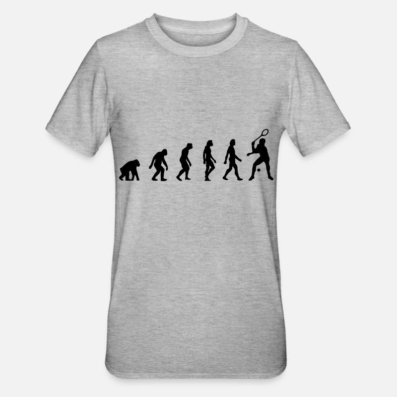 The Evolution of Squash - Unisex Polycotton T-Shirt - heather grey