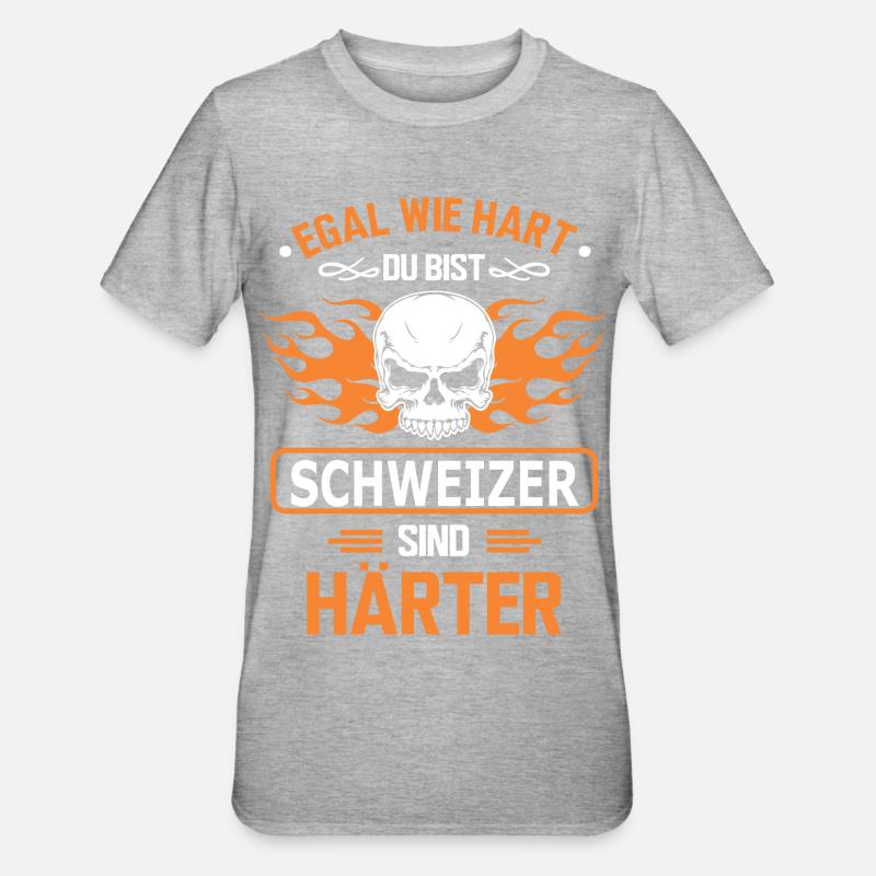 SCHWEIZER - Unisex Polycotton T-Shirt - Grau meliert