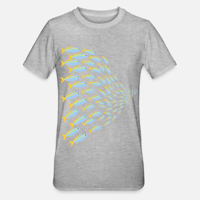 Banc de poissons - T-shirt polycoton Unisexe - gris chiné