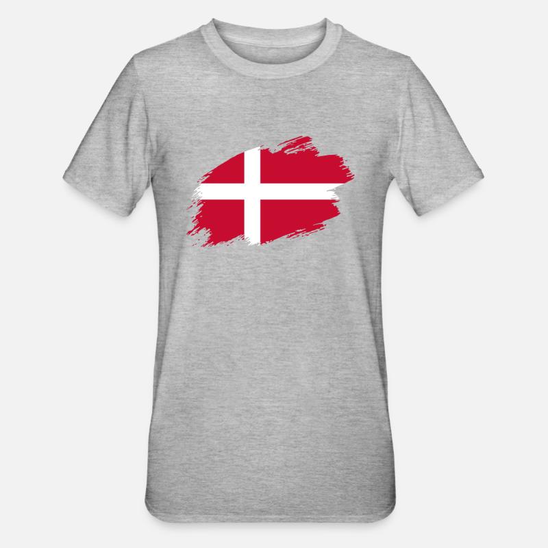 Danemark drapeau danois Drapeau - T-shirt polycoton Unisexe - gris chiné