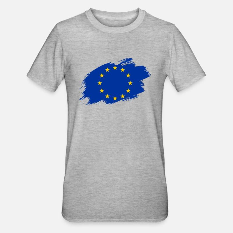 Drapeau du drapeau de l'Europe - T-shirt polycoton Unisexe - gris chiné