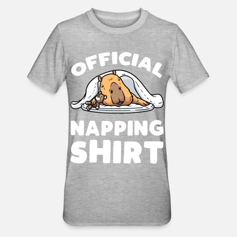 Capybara Sleeping Shirt Pyjama Capybara Capybara - Unisex Polycotton T-Shirt - heather grey