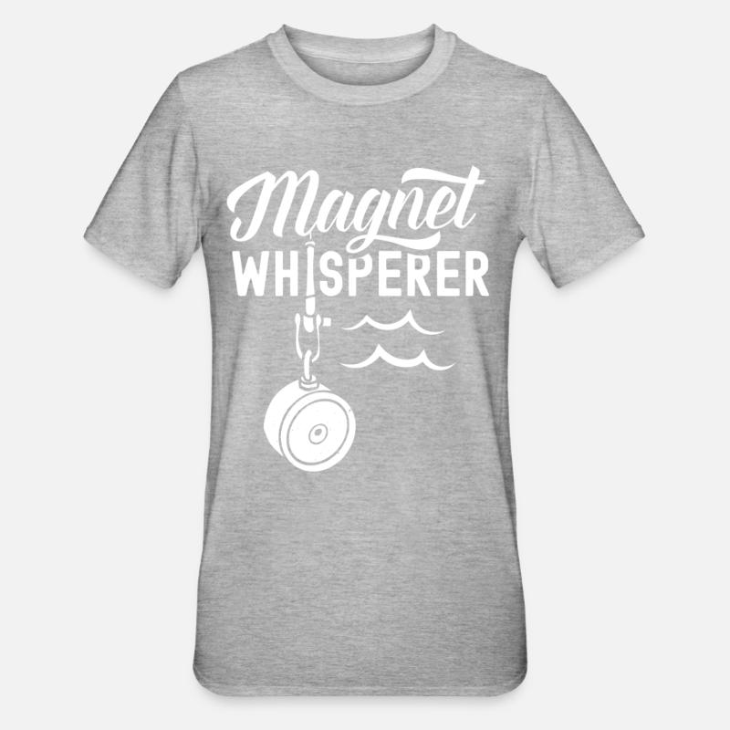 Magnetflüsterer Magnetfischen Magnetfischer - Unisex Polycotton T-Shirt - Grau meliert