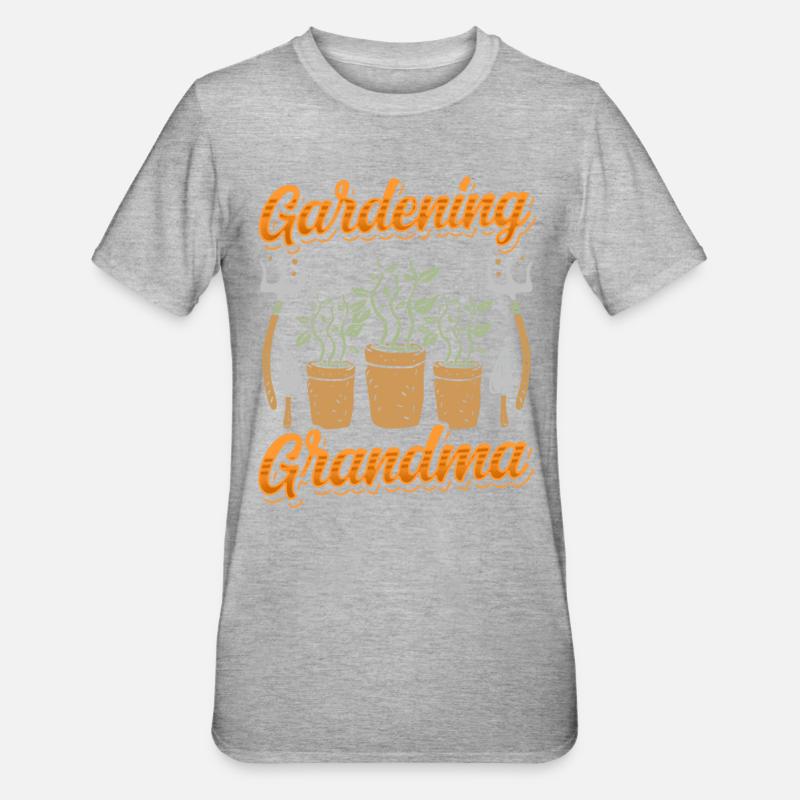 Gartenarbeit Oma Garten Gärtnerin Großmutter - Unisex Polycotton T-Shirt - Grau meliert