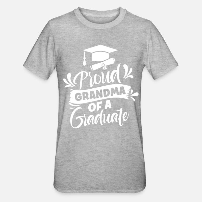 Fière grand-mère d’un diplômé diplômé - T-shirt polycoton Unisexe - gris chiné