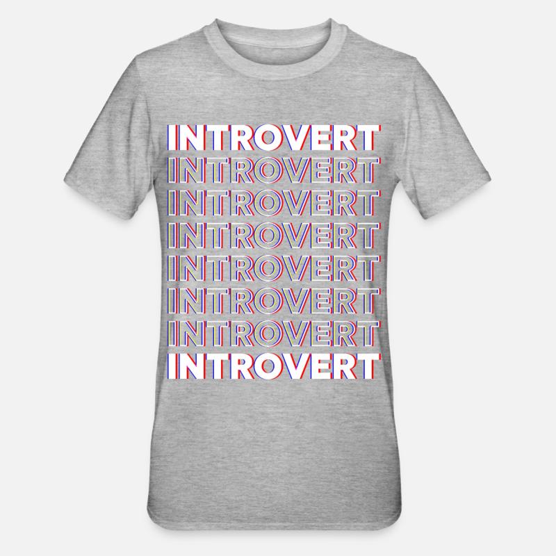 Sarcasme introverti Timide introverti - T-shirt polycoton Unisexe - gris chiné