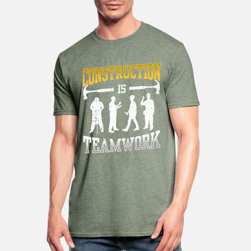 Construction work is teamwork Teamwork Construction Construction site Unisex Polycotton T-Shirt