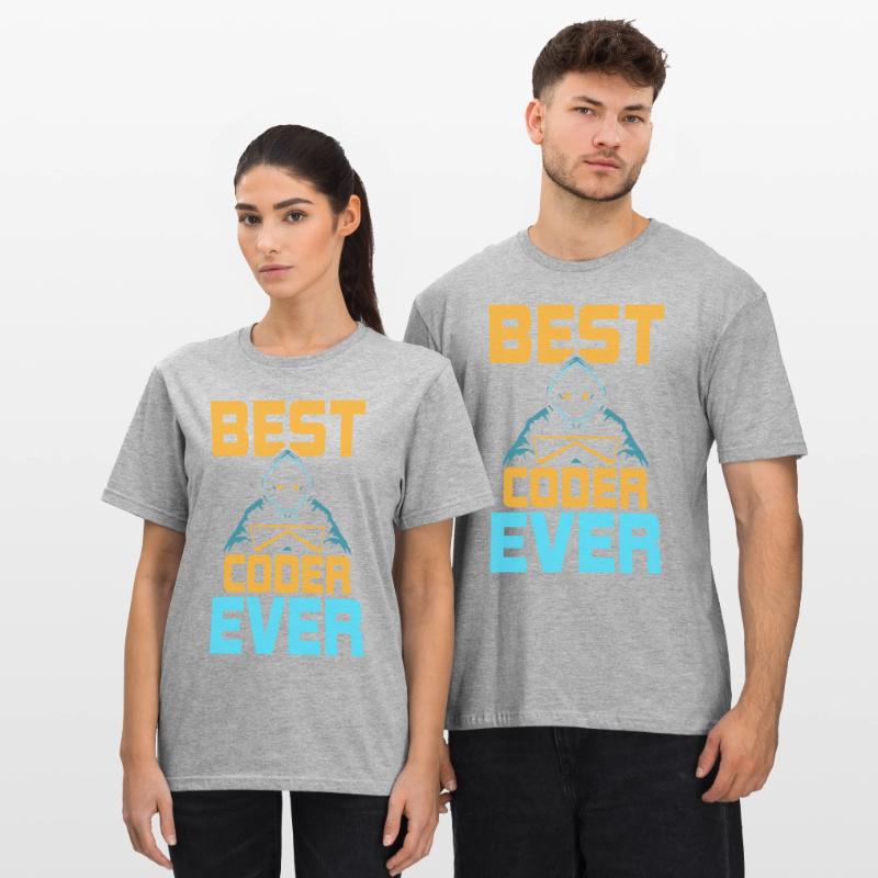 Meilleur programmeur de code de code de tous les temps T-shirt polycoton Unisexe