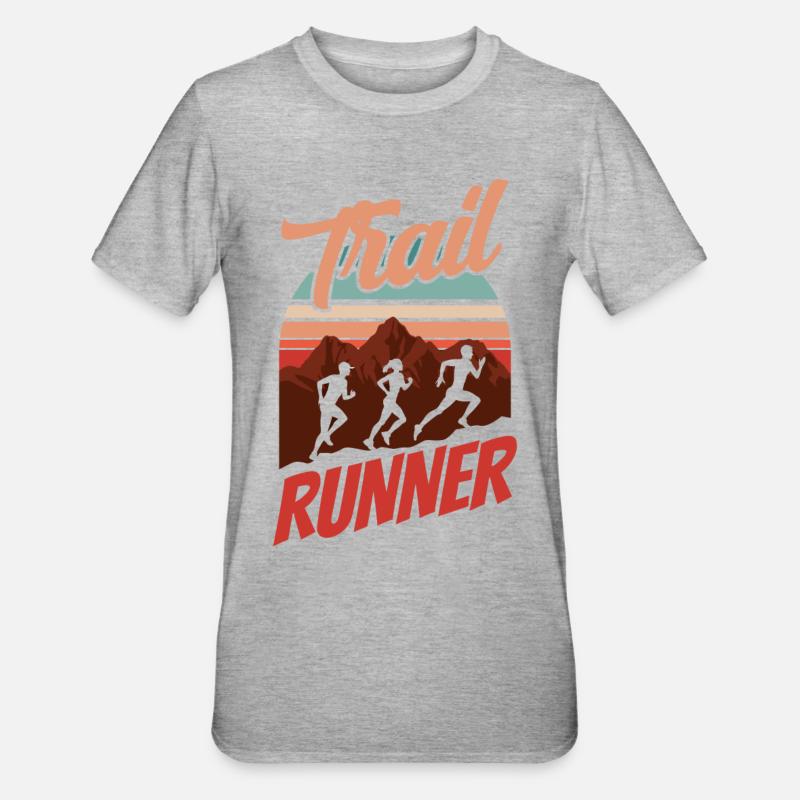 Trail Runner Running Trail Running Course - T-shirt polycoton Unisexe - gris chiné