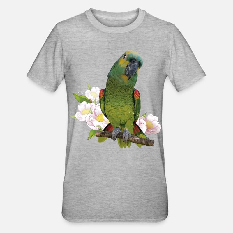 The blue-fronted amazon - Unisex Polycotton T-Shirt - heather grey