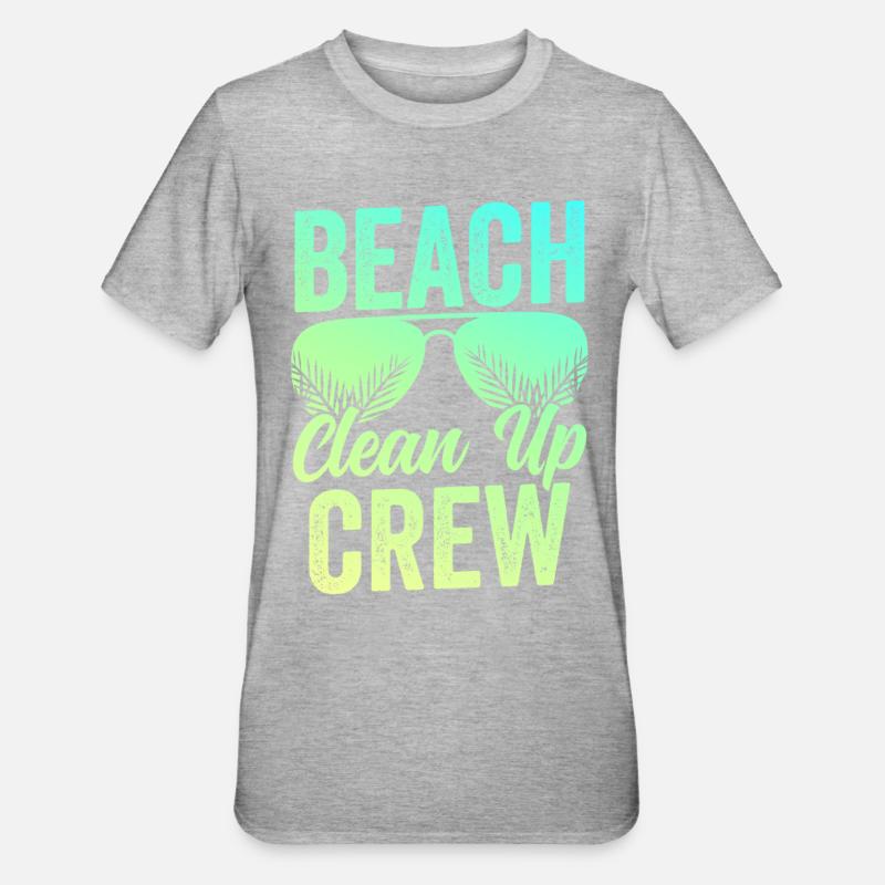 Beach Clean Up Team Beach Cleaning Beach - Unisex Polycotton T-Shirt - heather grey