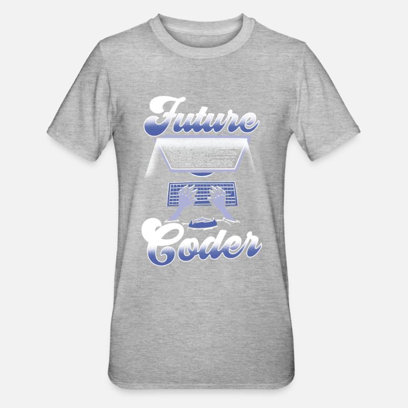 Zukünftiger Coder Code Programmierer Coding - Unisex Polycotton T-Shirt - Grau meliert