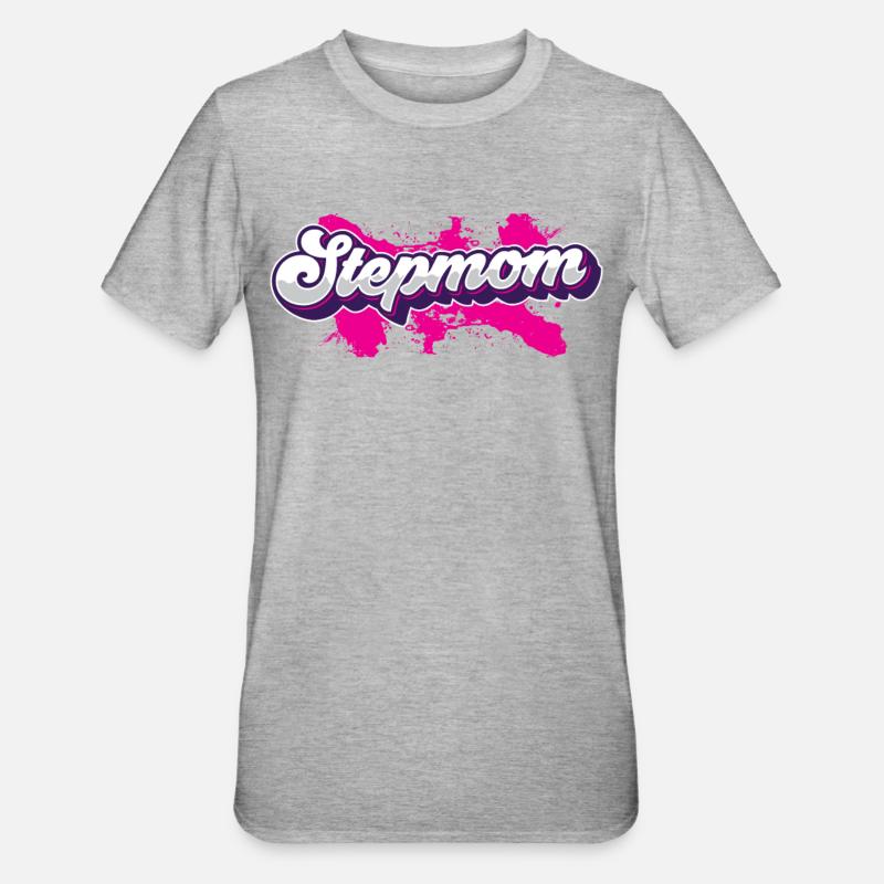 Stiefmutter Ziehmutter Pflegemutter Stepmother - Unisex Polycotton T-Shirt - Grau meliert