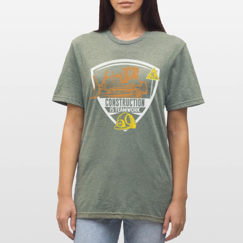 Construction work is teamwork Construction Teamwork Construction site Unisex Polycotton T-Shirt