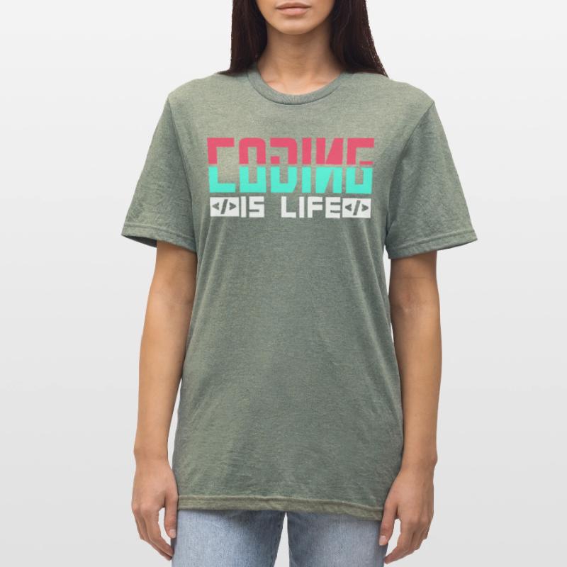 Coding Ist Leben Programmierer Coder Code Unisex Polycotton T-Shirt