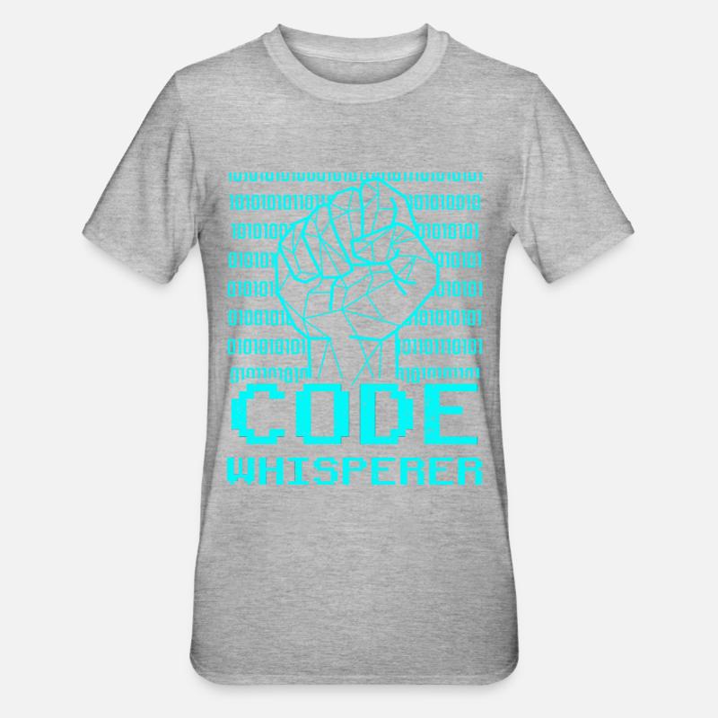 Code Whisperer Coding Coder Programmer - Unisex Polycotton T-Shirt - heather grey