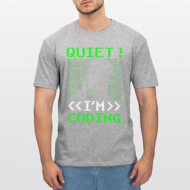 Leise Ich Programmiere Coding Coder Programmieren Unisex Polycotton T-Shirt