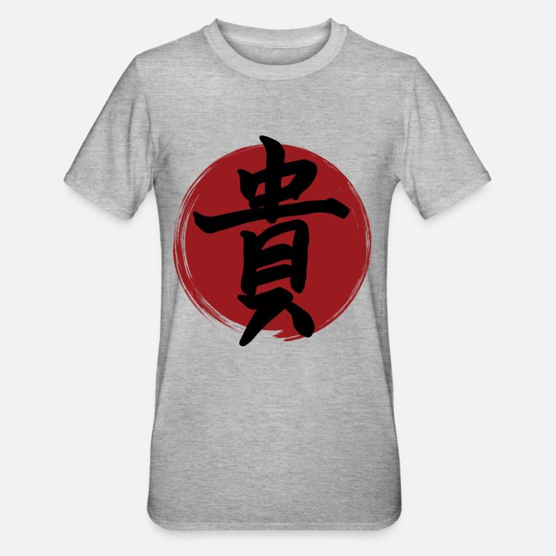 Honor Kanji - Unisex Polycotton T-Shirt - heather grey
