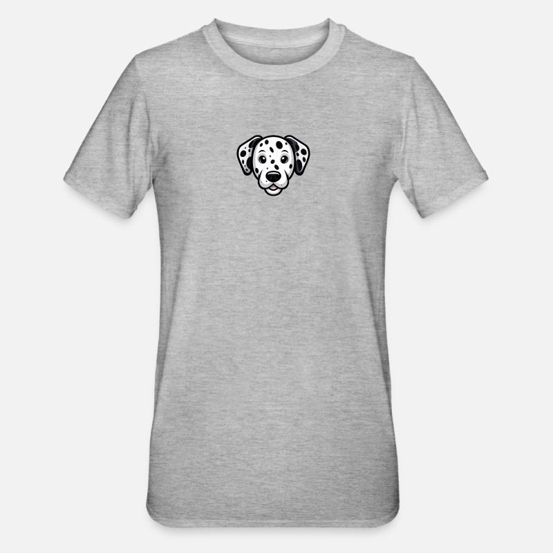 Dalmatiner Kopf im Comic Stil - Unisex Polycotton T-Shirt - Grau meliert