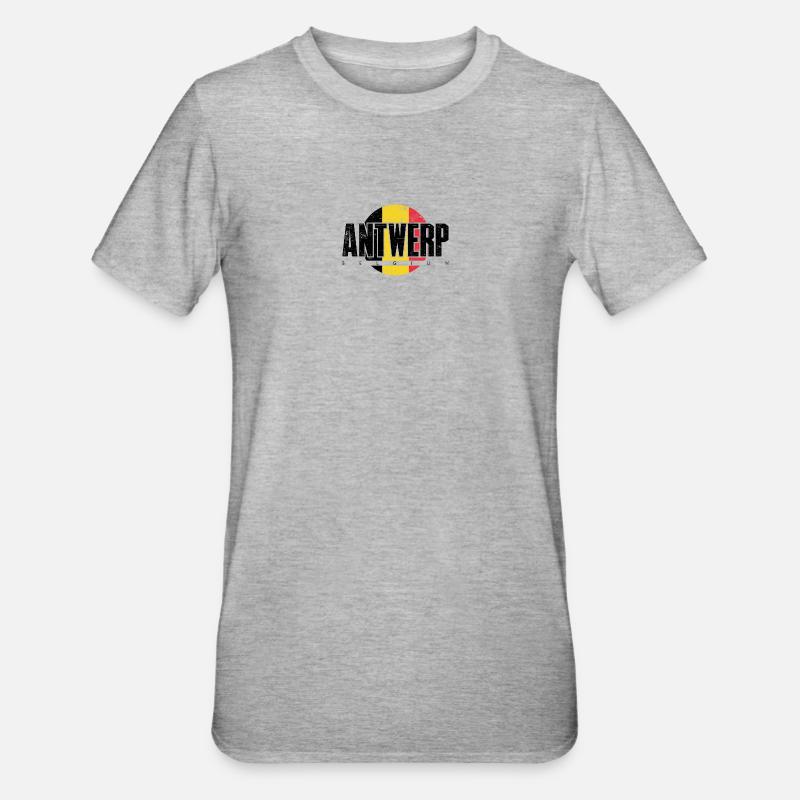 We Emblem Split Gelb Rot - Unisex Polycotton T-Shirt - Grau meliert