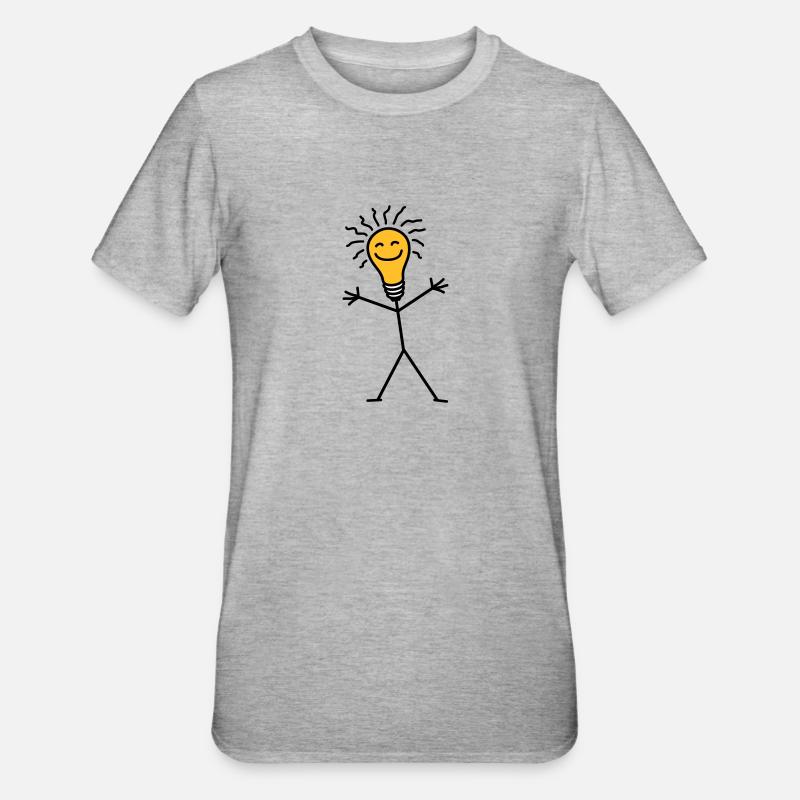 Light Bulb - Unisex Polycotton T-Shirt - heather grey