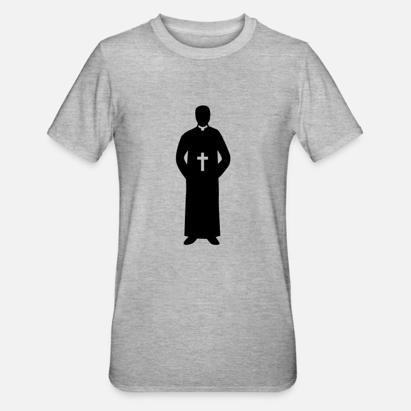 Pfarrer - Unisex Polycotton T-Shirt - Grau meliert
