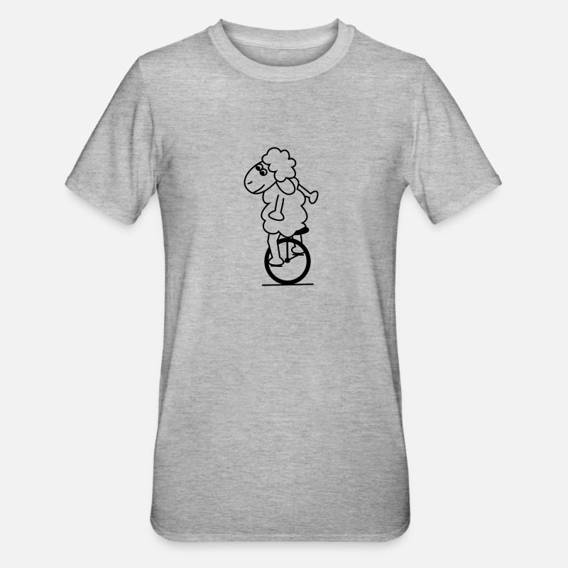 Einradschaf - Unisex Polycotton T-Shirt - Grau meliert