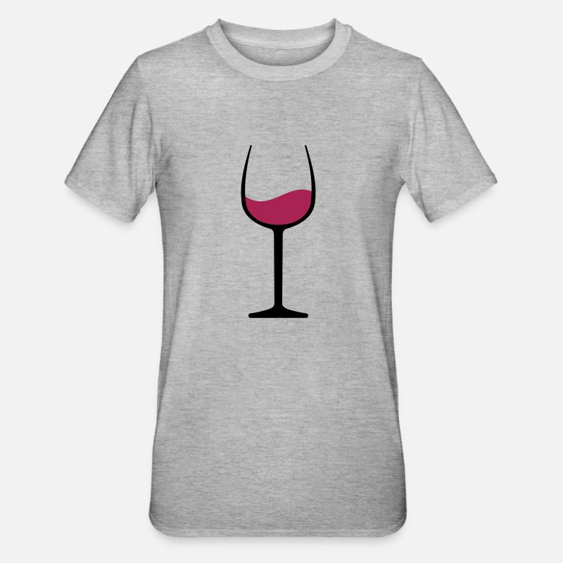 Wein - Unisex Polycotton T-Shirt - Grau meliert