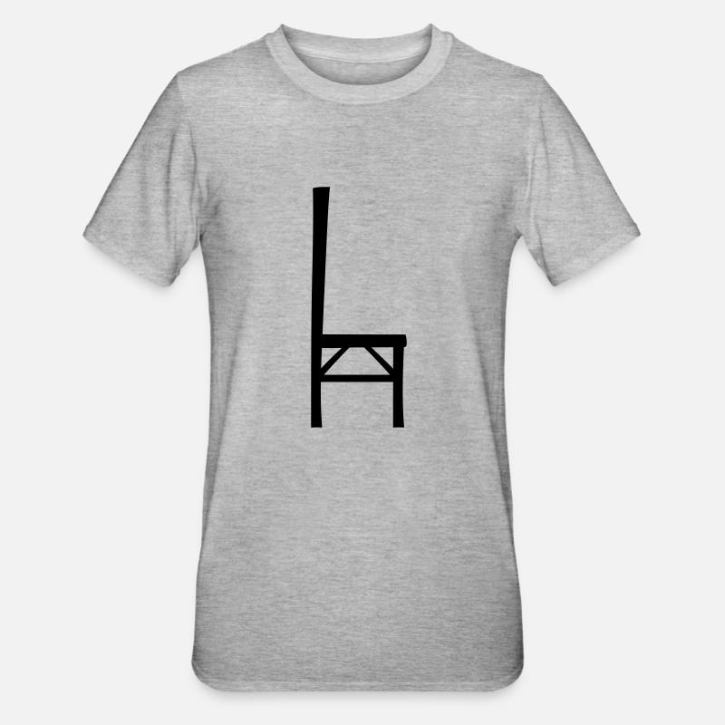 Conception silhouette de chaise - T-shirt polycoton Unisexe - gris chiné
