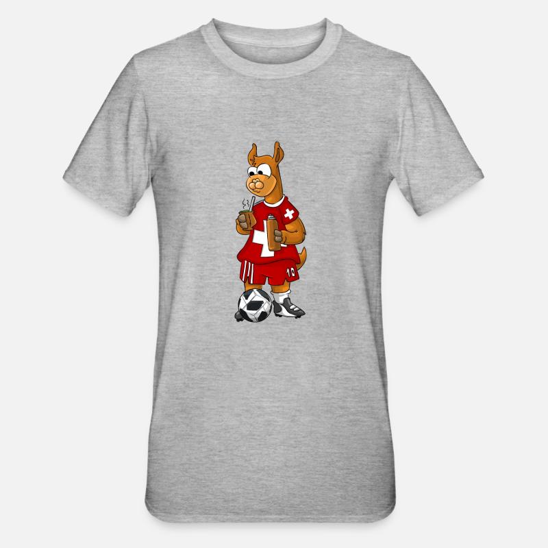 Schweizer Lama - Unisex Polycotton T-Shirt - Grau meliert