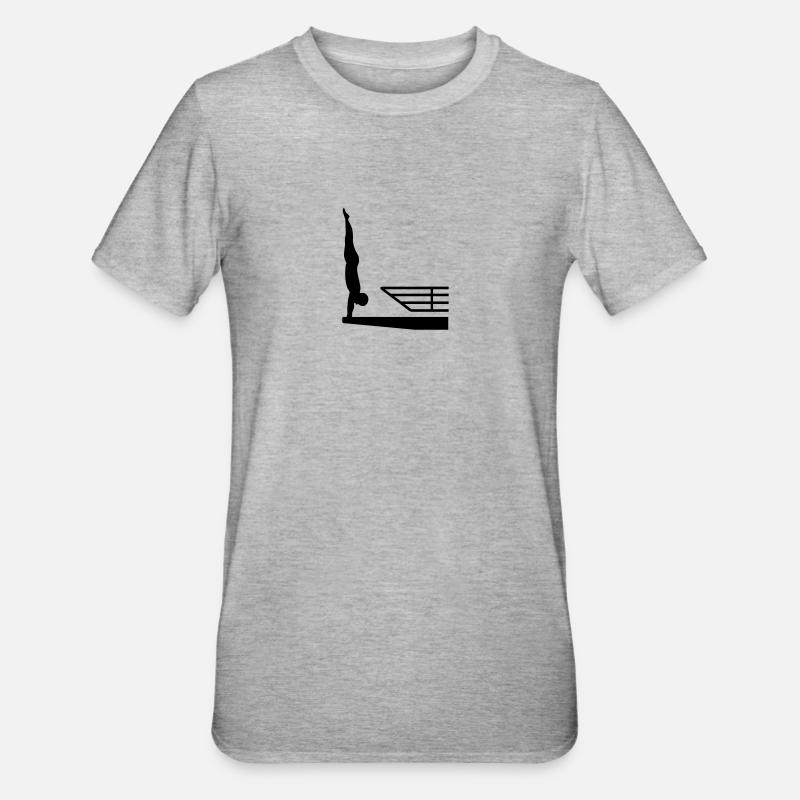 Turmspringen - Unisex Polycotton T-Shirt - Grau meliert