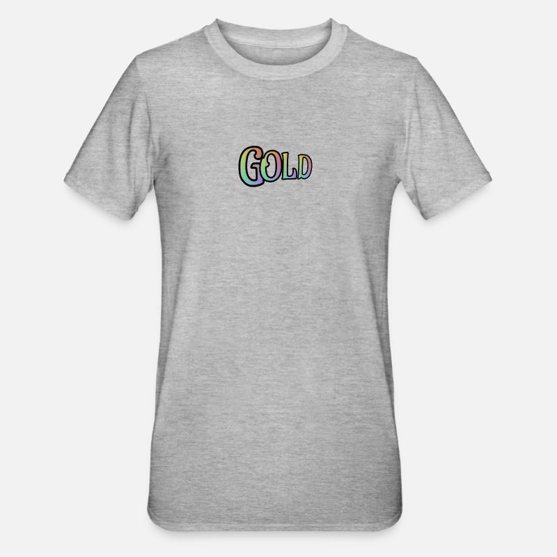 GOLD - mit den Farben des Regenbogens - Unisex Polycotton T-Shirt - Grau meliert