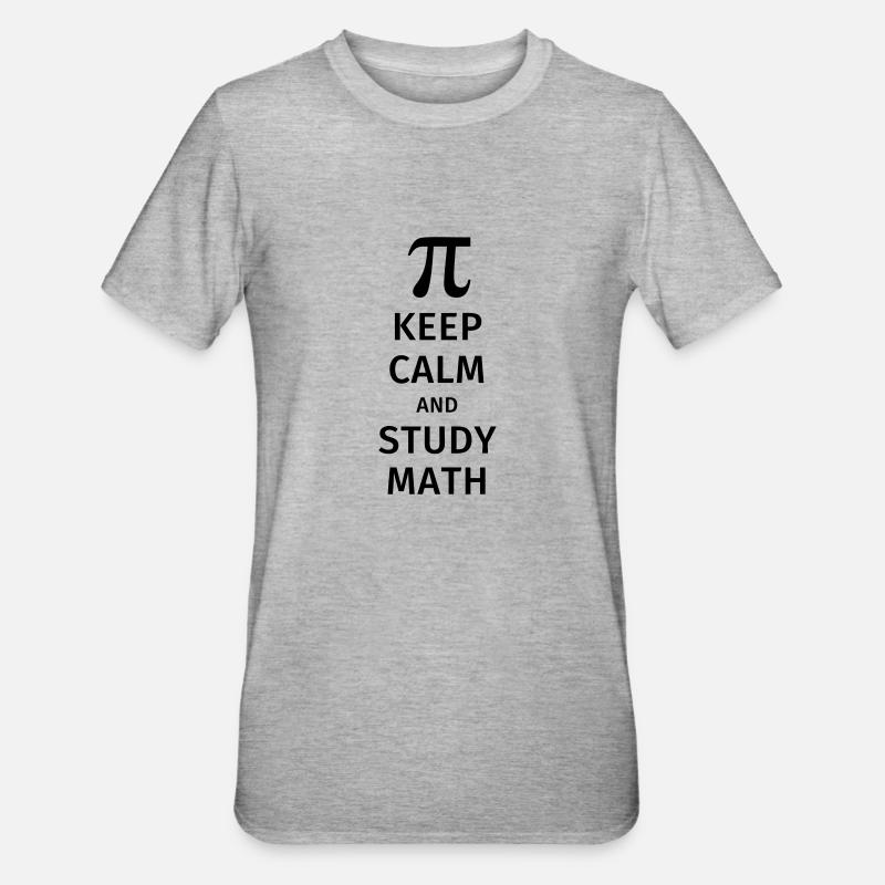 keep calm and study math - Unisex Polycotton T-Shirt - heather grey