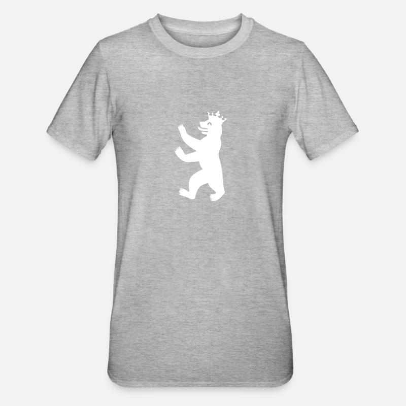 Berliner Bär mit Krone - T-shirt polycoton Unisexe - gris chiné