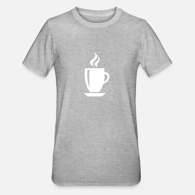 Kaffee Tasse - Unisex Polycotton T-Shirt - Grau meliert