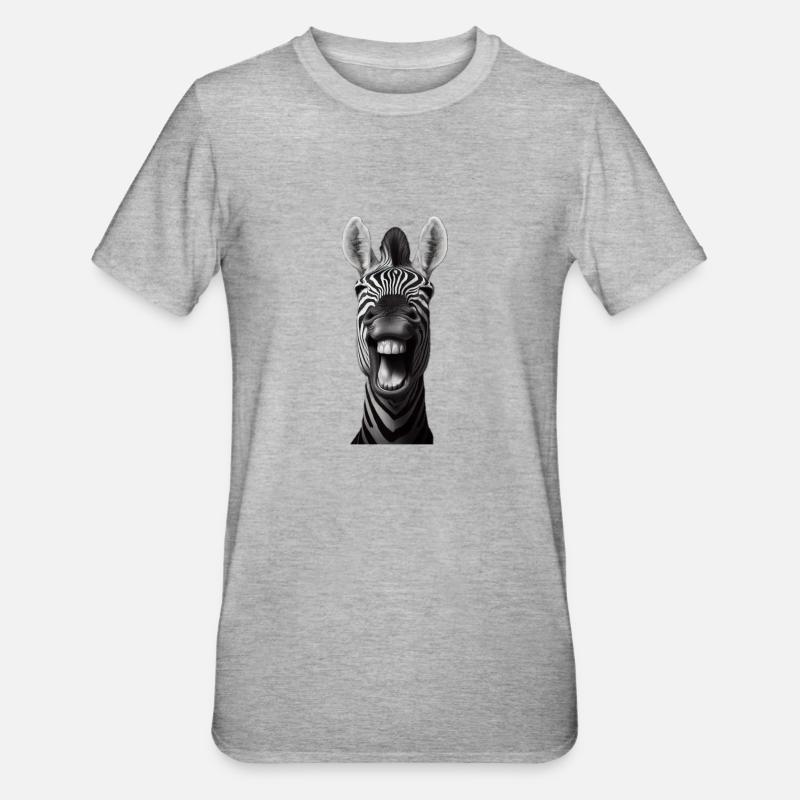 Lachender Esel 2 - Unisex Polycotton T-Shirt - Grau meliert