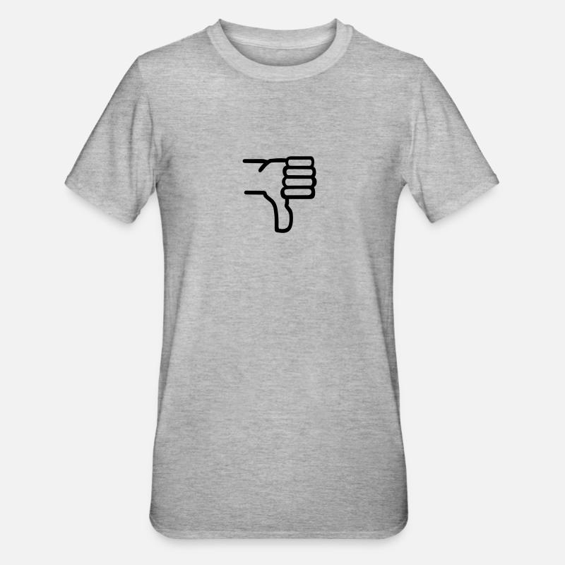Daumen runter - Unisex Polycotton T-Shirt - Grau meliert