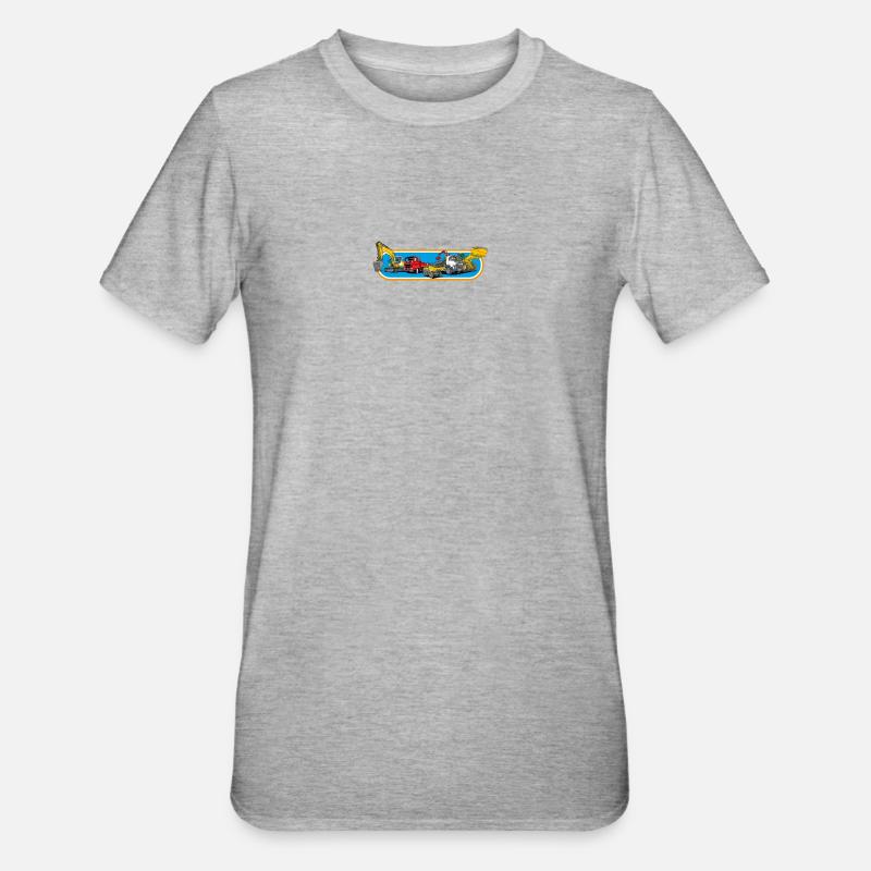 Parc de machines de construction - T-shirt polycoton Unisexe - gris chiné