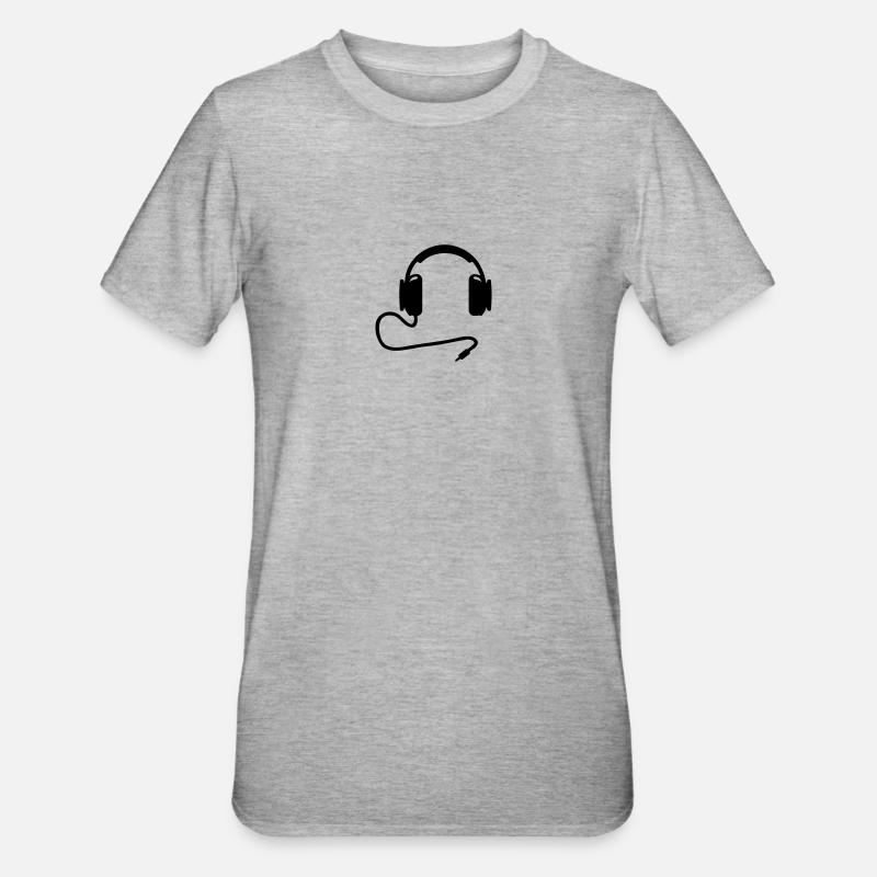 Kopfhörer - Unisex Polycotton T-Shirt - Grau meliert